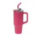 40oz Insulated Stainless Steel Tumbler with Handle and Straw Reusable Travel Mug Pink - 1200ml / Fuschia