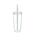 Bicchiere trasparente in Tritan con coperchio e cannuccia verde chiaro, tazza semplice 20oz - Verde matcha 8310