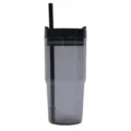 Large capacity 40oz plastic travel tumbler with lid and straw for outdoor and daily commuting. - 15oz Transparent Gray Blue