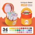 Languo Qimiart 36 Couleurs Marqueurs Acryliques Étui de Rangement Œuf Peinture Art - M550-36 couleurs
