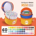 Set de 60 Marqueurs Acryliques pour Enfants Étudiants Dessin Peinture avec Sac Rond - M550-60 couleurs