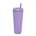 Gobelet isotherme en acier inoxydable violet avec couvercle paille pour sport voyage exterieur. - 850ml / Violet