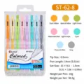 Set de boligrafos de gel de colores Morandi 8 pcs 0.5mm punta fina para tomar notas y diario - ST-62-8 (colores arcoíris)