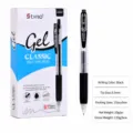 Styno bolígrafo de gel retráctil negro 0.5mm con caja clásica para escritura diaria. - ST-63 (negro)