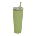 Borraccia termica in acciaio inossidabile con cannuccia e pratico manico portatile. - 850ml / Verde matcha