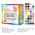 Lanquo 36 Couleurs Marqueurs Acryliques Pointe Pinceau Stylos Art Variante Couleur - 36 Couleurs