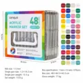 Lot de 48 Marqueurs Acryliques Lanquo Pointe Souple avec Boite de Rangement pour Art et Loisirs - 48 Couleurs