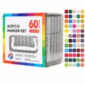 Set de marqueurs acrylique 60 couleurs pointe douce stylos peinture art dessin et DIY - 60 Couleurs