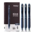 BAOKE 0.7mm Intrekbare Gelpen Zwart Glazuur Blauw Soepel Schrijven Schoolset 6 Stuks - 0.7mm / Glasblauw