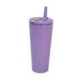 Tumbler isolato in acciaio inossidabile viola con cannuccia, borraccia da viaggio. - 24oz / Viola