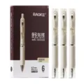 Baoke 0.7mm intrekbare gelpennen, melk abrikoos wit, 6 stuks soepele schijfpennen. - 0.7mm / Melkabrikooswit