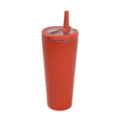 Bicchiere isolante in acciaio inossidabile rosso, borraccia da viaggio portatile con tappo. - 24oz / Arancione