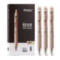 Baoke 0.7mm zwarte gelinkt pen set, intrekbare gladde schrijfpennen, haverkleur 6 stuks. - 0.7mm / Havermout Beige