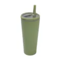 Bicchiere termico in acciaio inossidabile verde con cannuccia, borraccia da viaggio variante. - 24oz / Verde matcha