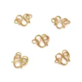 Gold S-shaped jewelry clasps for DIY bracelets and necklaces, connecting findings. - Large W Connector With Double Loops