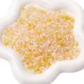 Cuentas de semillas de vidrio ojo de gato aurora de 4mm para accesorios de joyería DIY. - Paquete de 10g (Aprox. 150pcs) / Era Dorada