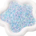 Abalorios de cristal con ojo de gato aurora de 4 mm para pulseras y accesorios de joyería DIY. - Paquete de 10g (Aprox. 150pcs) / Cielo Azul Nubes Blancas