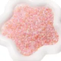 Cuentas de vidrio de ojo de gato aurora de 4mm accesorios de pulsera DIY cadena de teléfono - Paquete de 10g (Aprox. 150pcs) / Flor de Durazno Mixto