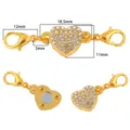 DIY gold heart rhinestone magnetic lobster clasp jewelry connector with size markers. - Rhinestone Heart Style / 2 Sets/Pack / Gold