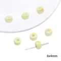 Yellow ceramic loose beads barrel shape 6x4mm DIY handmade creative jewelry making accessories. - Cylinder / 5 Pieces/Pack (6x4mm) / Yellow