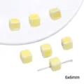 Yellow ceramic cube beads 6x6mm for DIY jewelry making, handmade bracelets and necklaces craft. - Small Cube / 5 Pieces/Pack (6x6mm) / Yellow