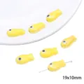 Yellow ceramic fish loose beads DIY handmade craft cute jewelry making accessories 19x10mm - Double-Sided Small Fish