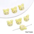 Yellow ceramic cartoon rabbit beads diy handmade jewelry making loose beads accessories - Rabbit