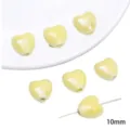 Yellow ceramic heart beads 10mm loose spacer beads for DIY jewelry making accessories - Heart