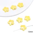 Yellow ceramic flower loose beads 12mm DIY handmade craft jewelry making accessories - Small Flower