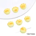 Yellow ceramic cat paw beads cute hand-painted loose beads diy handmade jewelry supplies - Cat Paw