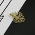 Gold brass filigree hair clip vintage DIY craft hair accessory duckbill side clip wholesale - Cloud Pattern Duckbill Clip / Gold