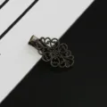 Vintage brass filigree hair clip DIY handmade duckbill side hair accessory component. - Lucky Cloud Alligator Clip / Bronze