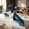 Blauwe kunststof gecoate kledinghangers met papieren kaart voor dagelijkse kledingopslag. - Karton Verpakking Geüpgraded Verdikt / Blauw