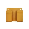 Wall-mounted phone charging holder storage box detail showing durable yellow plastic design. - Yellow