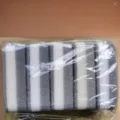 Double-sided kitchen cleaning sponge pack, durable grey and white scouring pads for washing dishes. - 5 Pieces