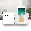 Wall mounted phone charging holder white plastic storage box bracket for home room - White