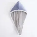 Cappello asciugacapelli in pile di corallo ispessito morbido assorbente blu variante - Doppio lato blu-grigio