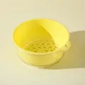 Doppelter Kunststoff Ablaufkorb Kueche Waschbecken Obstschale mit Griff fuer Haushalt - M / Mittleres Cremegelb