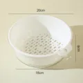 Double layer plastic draining basket kitchen vegetable washing basin fruit colander bowl strainer - Large Ivory
