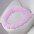 Fundas para asiento de inodoro de felpa rosa, suave y cálida para el baño del hogar. - Estilo Nórdico / Rosa