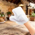 Witte wegwerp non-woven reinigingshandschoen voor huishoudelijke keuken en afwassen - Wit