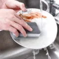 Esponja de limpieza de cocina esponja estropajo de doble cara para lavar platos - Gris Blanco Gris