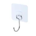 Transparent adhesive wall hook, stainless steel heavy duty traceless hanging hook for home. - 7x7cm / Clear