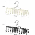 Dubbele kledinghanger met vele haken ruimtebesparende organizer in mooie kleuren - 2 Pak (40 Haken) / Crèmewit en Zwart