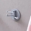 Rotating wall hook with 3 prongs, adhesive storage hanger for kitchen and bathroom organization. - Suggest Ordering in Multiples of 1500 Per Box / Grey (Bagged)