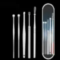 Stainless steel ear pick set with storage case, professional ear cleaning tools variant. - 5-Piece Boxed Set
