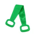 Green silicone bath back scrubber strap with handles and massage points for body cleaning. - High Quality Style / Green