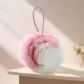 Grand éponge de douche bicolore fleur de douche pour le nettoyage quotidien du corps. - S / Rose clair + beige