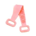 Silicone back scrubber bath belt with handles and massage bumps for easy body cleansing. - High Quality Style / Pink