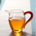 Pichet à thé en verre transparent avec poignée ambrée, tasse Gongdao résistante au thé. - Poignée Ambrée